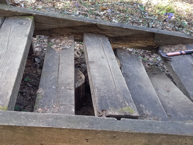Ремонт ступенек на лестнице к оз. Чистик, д. Никитенки.